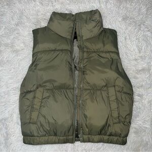 Army Green Womens Lightweight Puffer Vest